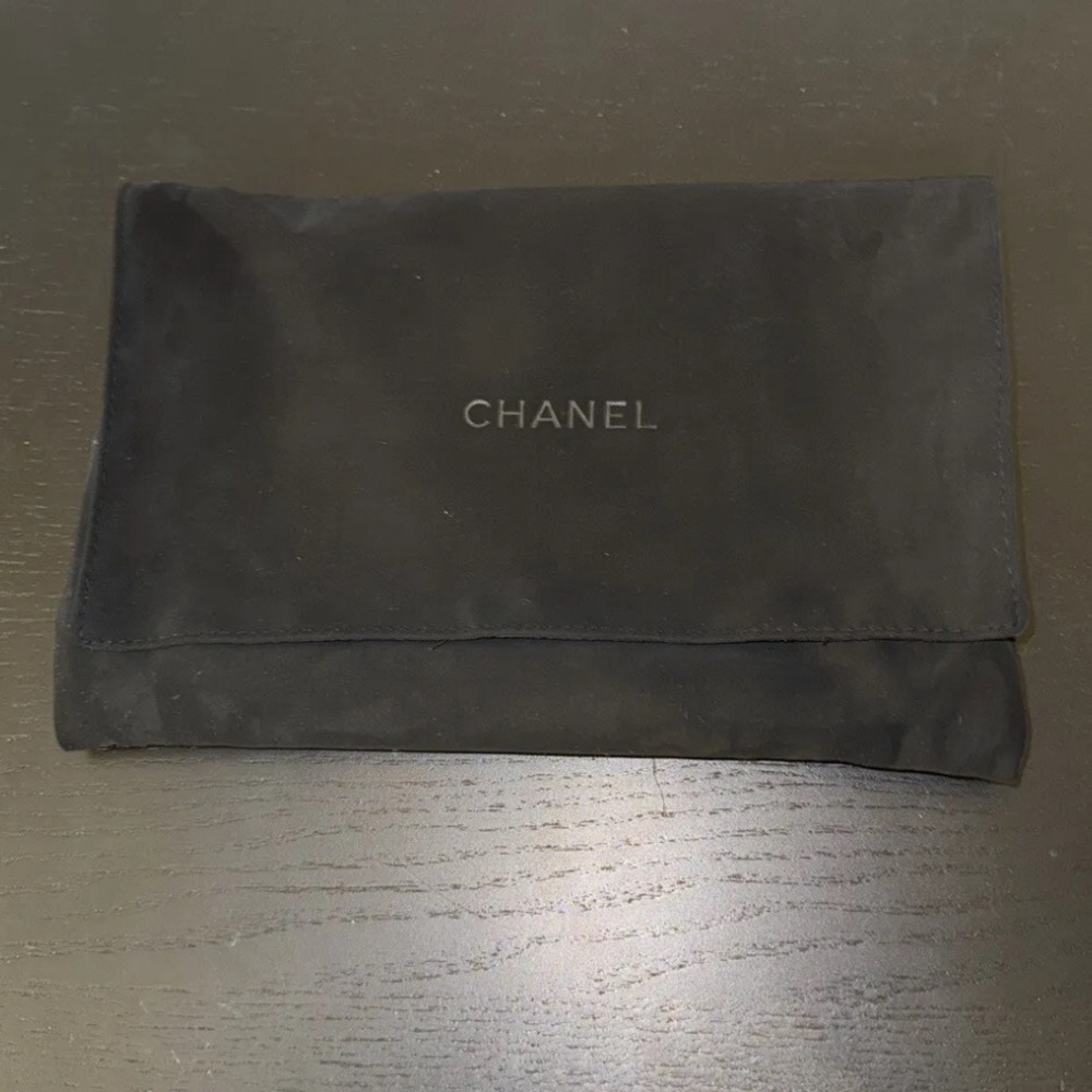 Chanel Velvet Bifold Dust Bag With Box And Ribbon